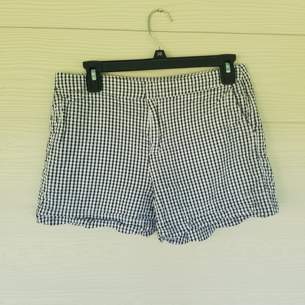 Scalloped Gingham Shorts Cynthia Rowley Sz 2 100%Cotton